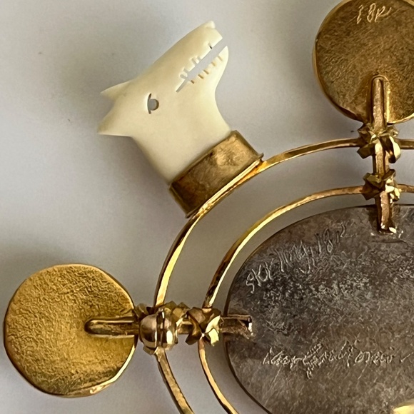 Carolyn Morris Bach Brooch Sterling Silver and 18K Gold - Picture 13 of 15